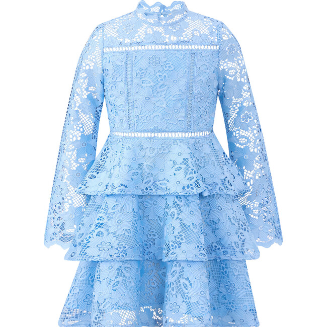 Gianna Embroidery Mini Dress, Powder Blue