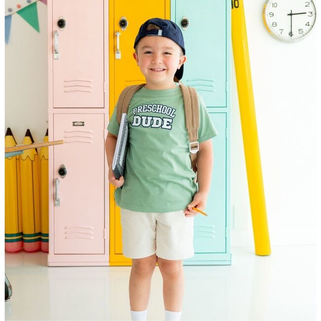 Preschool Varsity Short Sleeve T-Shirt, Sage - T-Shirts - 2