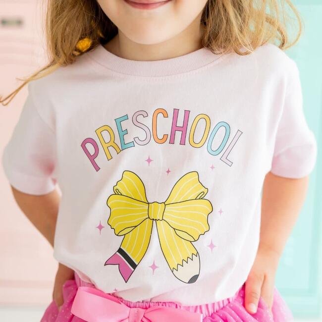 Preschool Pencil Bow Short Sleeve T-Shirt, Ballet - T-Shirts - 3