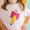 Pencil Bow Sequin Patch Short Sleeve T-Shirt, Ballet - T-Shirts - 3
