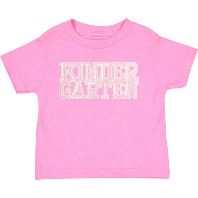 Kindergarten Sequin Patch Short Sleeve T-Shirt, Raspberry