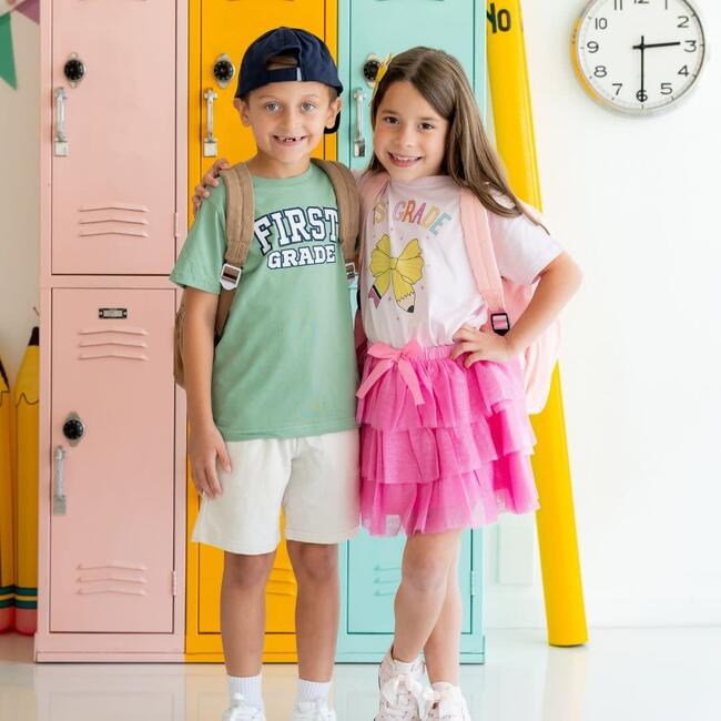 First Grade Pencil Bow Short Sleeve T-Shirt, Ballet - T-Shirts - 4