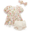 Linen Blend Dress & Headband Set Dune Flowers Print - Dresses - 1 - thumbnail