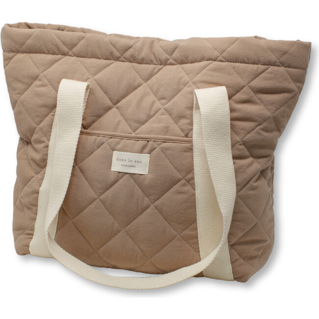 Quilted Tote Bag, Tan
