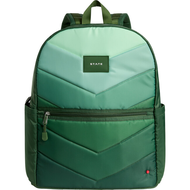 Kane Double Pocket Large Backpack, Olive Chevron