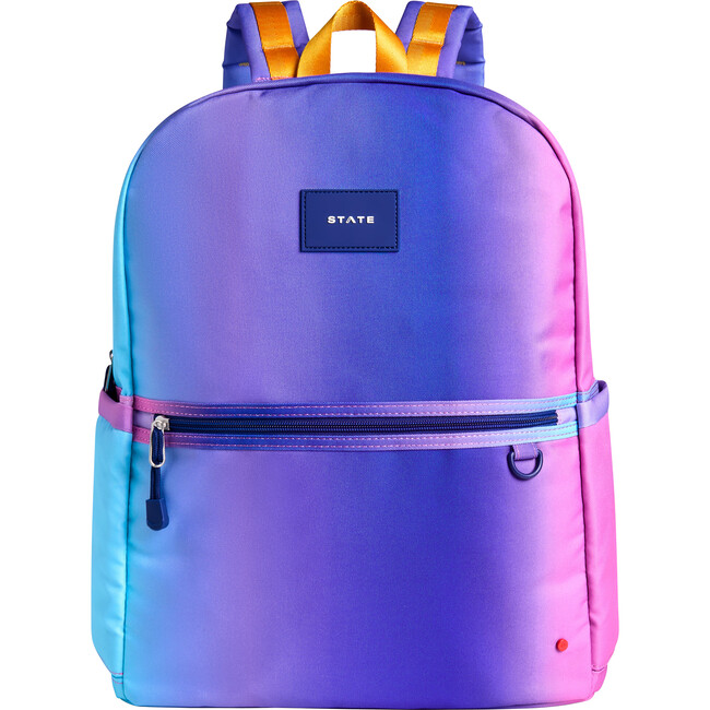 Kane Double Pocket Large Backpack, Blue Pink Gradient