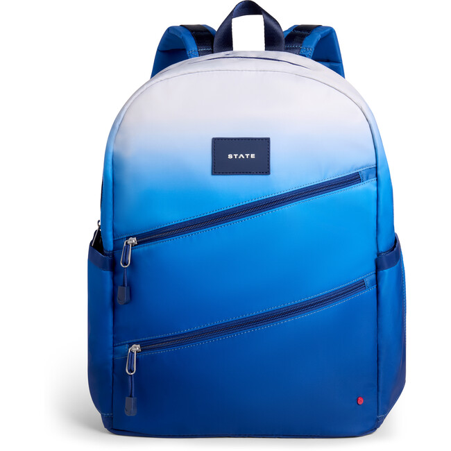 Kane Double Pocket Large Backpack, Blue Gradient Diagonal Zipper
