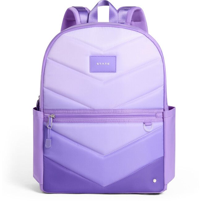 Kane Double Pocket Backpack, Lilac Chevron