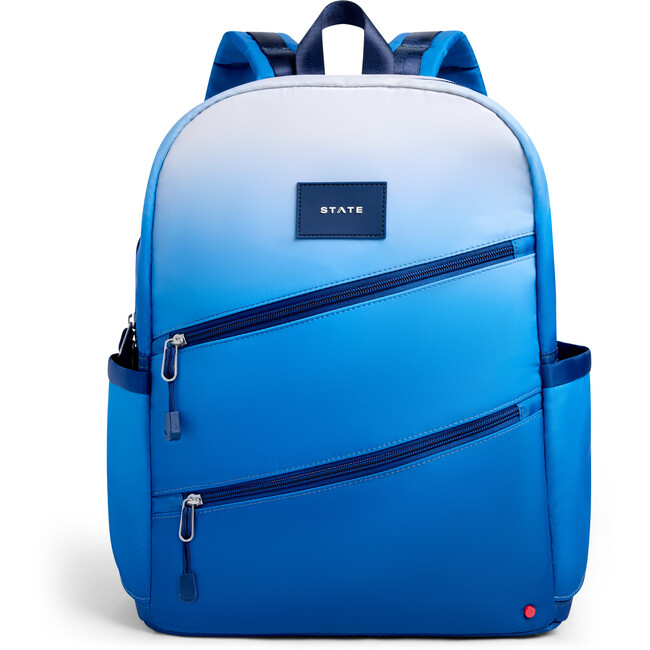 Kane Double Pocket Backpack, Blue Gradient Diagonal Zipper