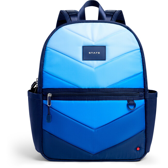 Kane Double Pocket Backpack, Blue Chevron