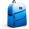 Kane Double Pocket Backpack, Blue Gradient Diagonal Zipper - Backpacks - 2