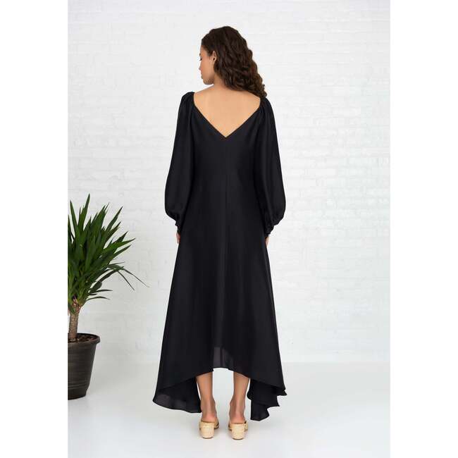 Isabelle Silk Dress, Black - Dresses - 3