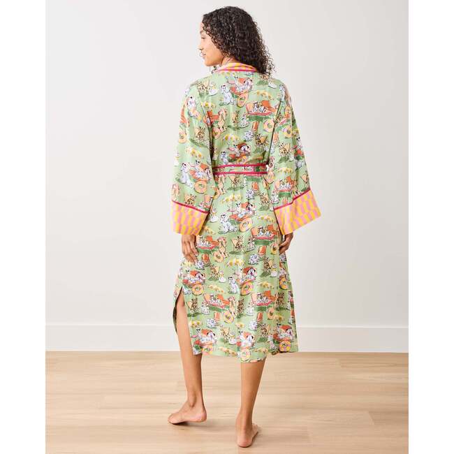 Palm Royale Pooches, Eco Satin Robe, Grasshopper - Robes - 2