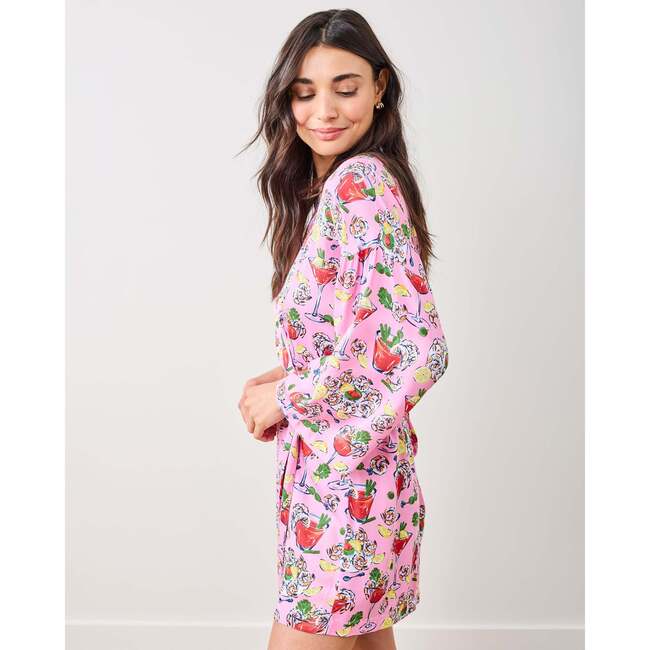 Shrimp Cocktail, Satin Glam Mini Robe, Parlor Pink - Robes - 3