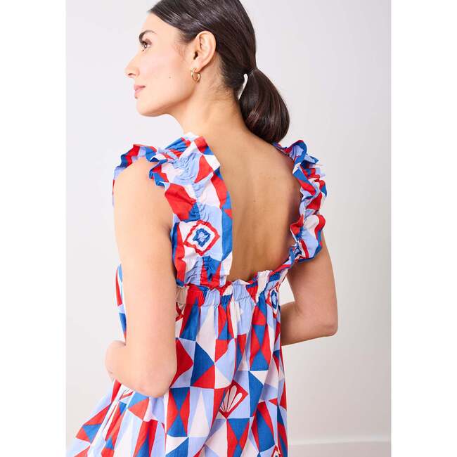 Underwater Mosaic, Serenity Dress, Retro Red - Dresses - 2