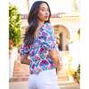Geo Floral, Margot Blouse, Fuschia Cloud - Blouses - 3