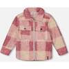 Zipped Plaid Overshirt, Off-White and Pink - Jackets - 1 - thumbnail
