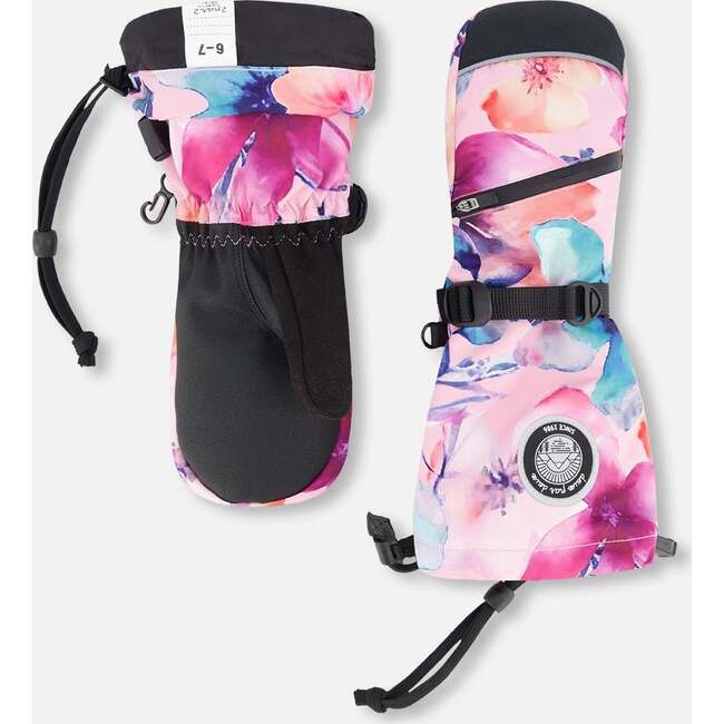 Winter Mittens Teknik, Pink Watercolor Flower Print