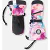 Winter Mittens Teknik, Pink Watercolor Flower Print - Gloves - 1 - thumbnail