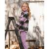 Zipped Plaid Overshirt, Mauve and Green - Jackets - 2