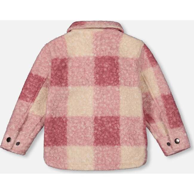 Zipped Plaid Overshirt, Off-White and Pink - Jackets - 3