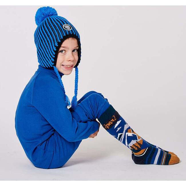 Winter Ski Socks with Merino Wool, Deep Teal - Socks - 2