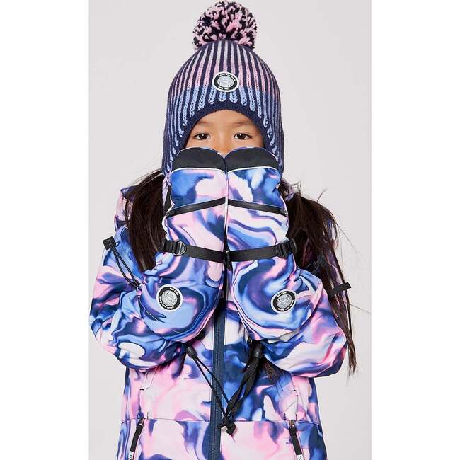 Winter Mittens Teknik, Pink and Blue Marble - Gloves - 3