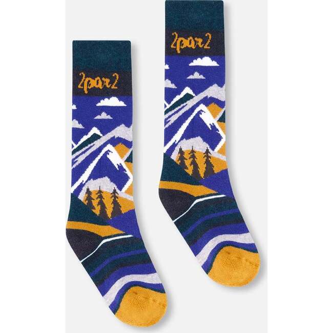 Winter Ski Socks with Merino Wool, Deep Teal - Socks - 3