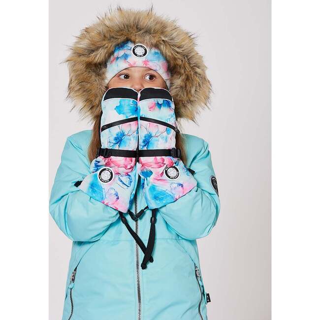 Winter Mittens Teknik, Blue Flower Print - Gloves - 3