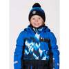 Winter Knit Hat with Pompom and Lining, Black and Blue - Winter Hats - 2