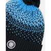 Winter Knit Pompom Hat with Lining, Black and Blue - Winter Hats - 3