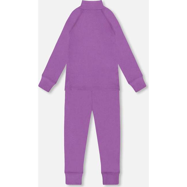 Two-Piece Thermal Underwear Set, Lavender - Underwear - 2