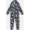Two-Piece Thermal Underwear Set, Navy Flower Print - Underwear - 3