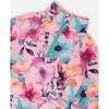 Two-Piece Thermal Underwear Set, Pink Watercolor Flower Print - Underwear - 4