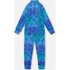 Two-Piece Thermal Underwear Set, Blue Gradient Dinosaur Print - Underwear - 1 - thumbnail