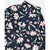 Two-Piece Thermal Underwear Set, Navy Flower Print - Underwear - 4