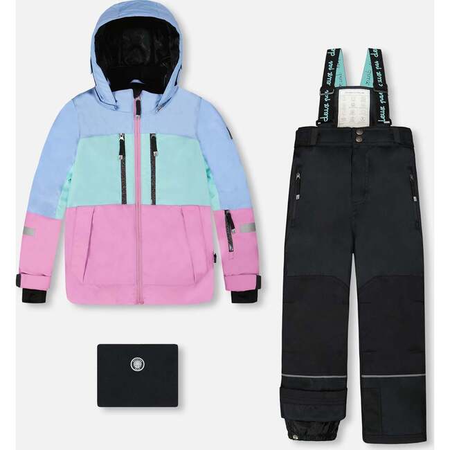 Two-Piece Teknik Snowsuit with Colorblocked Jacket and Solid Pant, Black