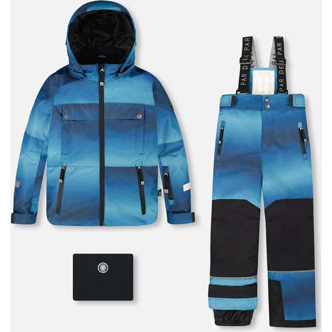 Two-Piece Teknik Snowsuit, Teal Gradient