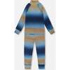 Two-Piece Thermal Underwear Set Blue and Beige Gradient, Blue & Beige Gradient - Underwear - 3