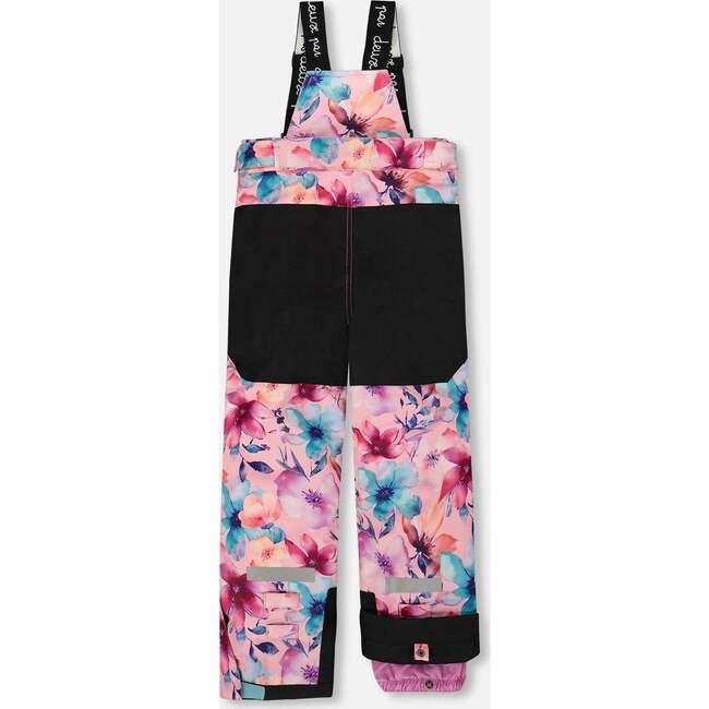 Two-Piece Teknik Snowsuit with Colorblocked Jacket, Pink Watercolor Flower Print - Snowsuits - 5