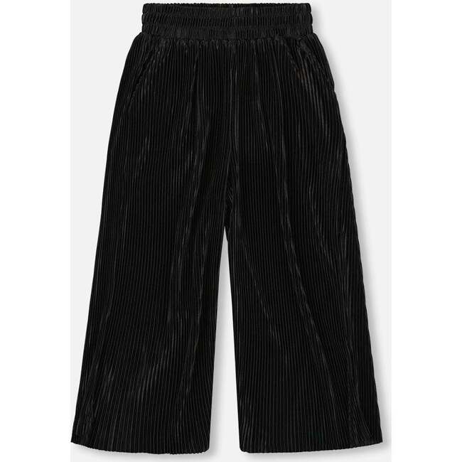 Wide Leg Pleated Pants, Black