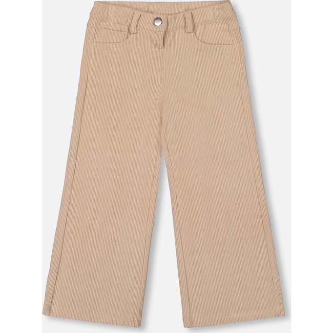 Wide Leg Corduroy Pants, Beige