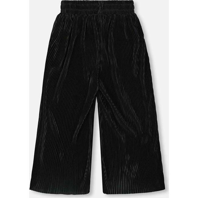 Wide Leg Pleated Pants, Black - Pants - 3