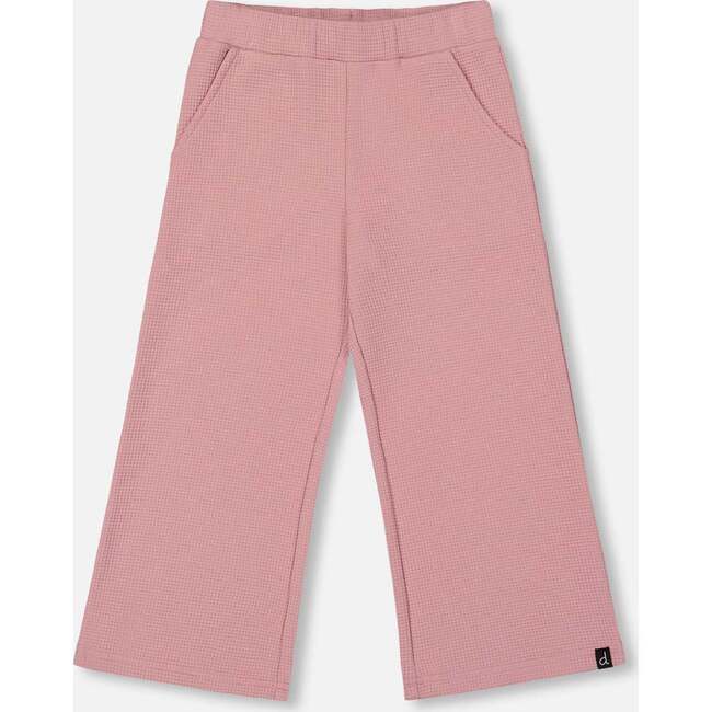 Waffle Flare Leg Pants, Dusty Pink