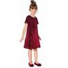 Velvet Short Sleeve Dress, Red - Dresses - 2
