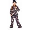 Wide Leg Fleece Pants, Black and Multicolor - Sweatpants - 2
