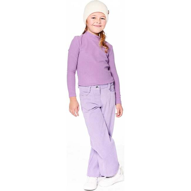 Wide Leg Corduroy Pants, Lavender - Pants - 2