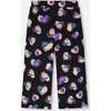 Wide Leg Fleece Pants, Black and Multicolor - Sweatpants - 3