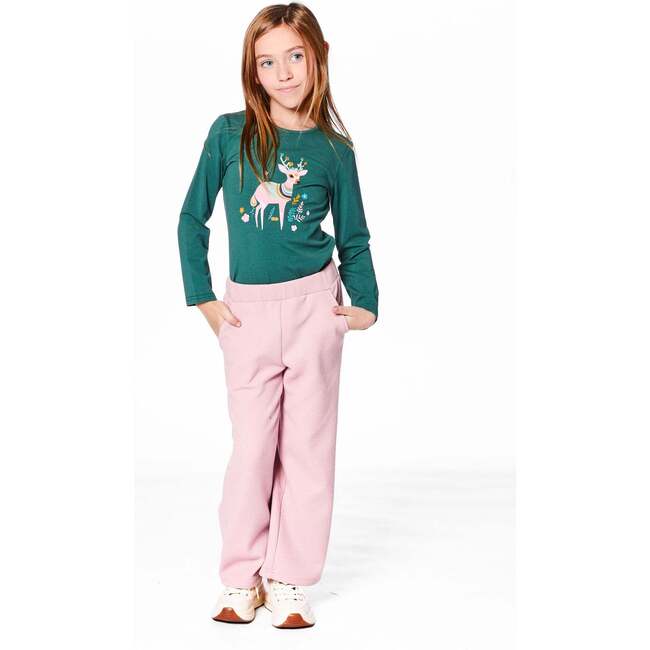 Waffle Flare Leg Pants, Dusty Pink - Pants - 2
