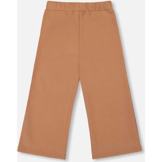 Waffle Flare Leg Pants Caramel Brown, Brown Caramel - Pants - 3